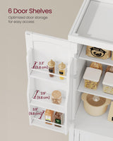 VASAGLE 53.5" Pantry Cabinet, Freestanding Kitchen Pantry Cabinet, Storage Cabinet with Doors, 6 Door Shelves, 2 Adjustable Shelves, for Living Room, VASAGLE