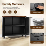Letaya Storage Cabinet with 2 Doors,Metal Small Buffet Sideboard Cabinet for Entryway, Kitchen, White (Black) Letaya
