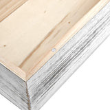 Distressed Wooden Rustic Facial Tissue Box Holder Tissue Box Cover Napkin Dispenser for bathroom Living room dining room bedroom toilet (Washed white) VERGOODR