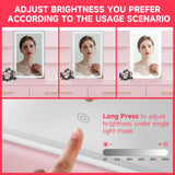 QUALIKRAFT Vanity Set with Mirror and Stool and Lights, Vanity Desk with Mirror & Power Outlet, Vanity Desk with Drawers, Pink Vanity with Lighted Mirror, Dressing Table Set with 2 Large Drawers QUALIKRAFT