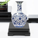 MDEOOSKY Wooden Display Stand Rectangle Wood Display Base Display Risers Rectangle Vase Riser Teapot Aquarium Lamp Base Home Decoration 5.11" W x 3.74" D x 1.69" H (Black) MDEOOSKY