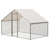 GarveeLife Large Metal Chicken Coop, Large Chicken Run with Waterproof & Anti-UV Cover, Outdoor Chicken Pen for Farm Yard (9.8' L x 6.6' W x 6.6' H) GarveeLife