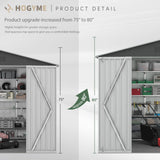HOGYME 8 x 12 FT Outdoor Storage Shed, Large Metal Tool Sheds with Updated Frame Structure and Lockable Doors, Garden Shed for Backyard Garden Patio Lawn, Grey HOGYME