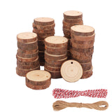 80 PCS 2.4-2.8 Inch Unfinished Wood Slices, Natural Wood Slices, Predrilled with Hole Wood Slice for DIY Arts Craft Christmas Ornaments GNIEMCKIN