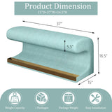 Haplized Entryway Bench with Motion Sensor LED Light, Modern Upholstered Ottoman with Metal Legs, Faux Leather Entryway Bench for Bedroom, Living Room, End of Bed (Antique Blue Green) Haplized