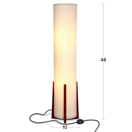 Brightech Parker Paper Lantern Floor lamp, 48 Inch Tall Lamp with Wood Frame, Asian Design for Bedroom, Decorative Tower Shade Lamp for Living Rooms & Offices, Great Living Room Décor Brightech