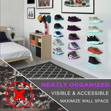 Forzacx Floating Shoe Display Shelf with Lights Set of 5, Glow Color Changing Sneaker Shelf- Display Your Top Shoes, Sturdy Levitating Shoe Wall Shelf Easy to Install, for Bedroom, playroom etc Forzacx