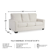 Signature Design by Ashley Rannis Coastal 2-in-1 Sofa Sleeper with Folding Gel Memory Foam Mattress, Full, White Signature Design by Ashley