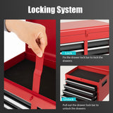 Goplus Tool Chest, 5-Drawer Rolling Tool Storage Cabinet with Detachable Top Tool Box, Liner, Universal Lockable Wheels, Adjustable Shelf, Locking Mechanism, Metal Tool Cart for Garage Workshop Goplus