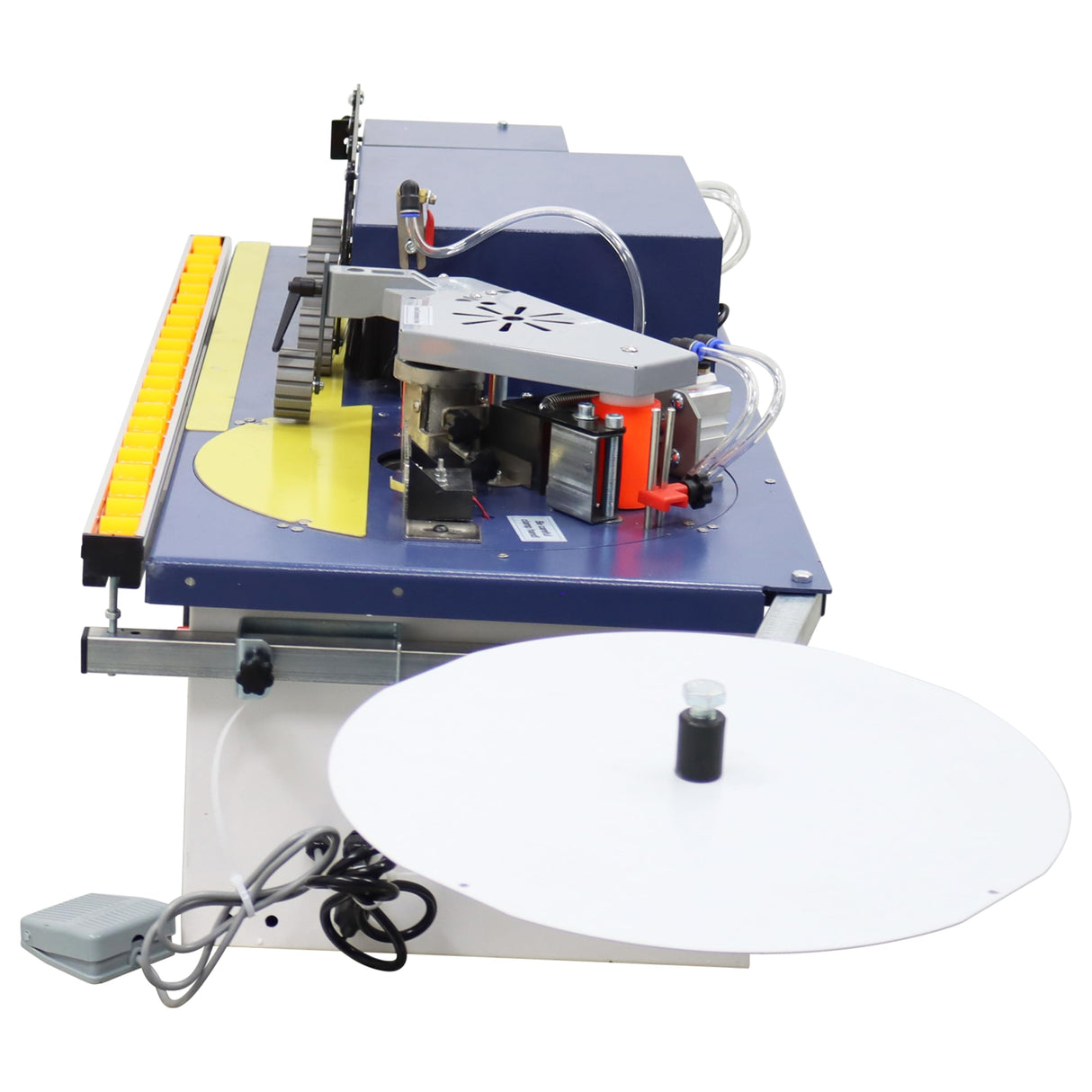 TECHTONGDA Woodworking Edge Bander Countertop Automatic Edge Banding Machine Curve Straight Edge Banding Machine with Control Panel Adjustable Speed 0-6m/min TECHTONGDA