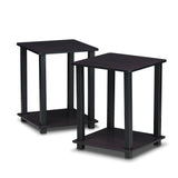 Furinno Simplistic Set of 2 End Table, Dark Walnut Furinno