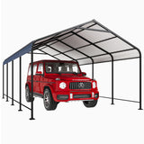 GRAVFORCE 12x20 FT Metal Carport, Heavy Duty Carports Canopy with Galvanized Steel Frame and Roof, Outdoor Garage Car Shed for Pickup, Boat, Cars and Tractors GRAVFORCE