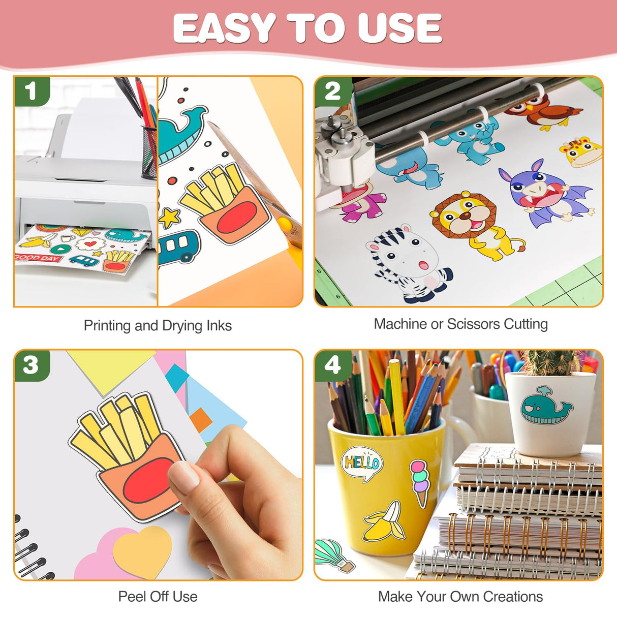 20 PCS Printable Vinyl Sticker Paper for Inkjet Printer & Laser Printer,Standard Letter Size 8.5"x11",Waterproof Sticker Paper Dries Quickly Vivid Colors,Matte White RowinsyDD