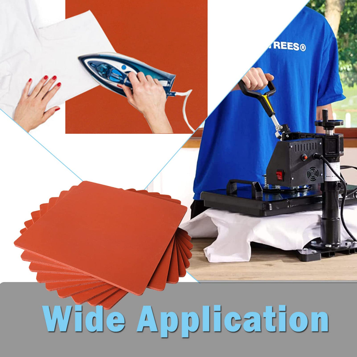 12x15 Inch Silicone Heat Press Mat Pad 0.3 Inch Thickest Sublimation Silicone Mat for Heat Press Machine Flat Heat Transfer Press Replacement Pad HENWASAI