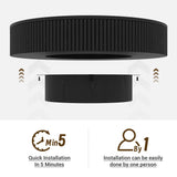 Apicizon 31.5'' Black Round Fluted Coffee Table for Living Room, Mordern Wood Coffee Table, Drum Coffee Table for Small Space, Center Accent Table, Mid-Century End Table for Apartment Apicizon