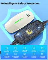 EVDANCE Level 1 Charger for Tesla - 16A 110V-240V Mobile Charger Connector for Tesla with 25 FT Charging Cable, Portable Home Charger Compatible with Tesla Models X/Y/3/S, NEMA 6-20 & 5-15 Plug(White) EVDANCE