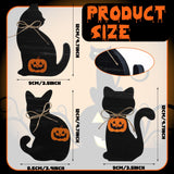 Redbaker 3 Pieces Halloween Black Cat Wooden Table Sign Halloween Tiered Tray Decor Rustic Halloween Tabletop Block Sign Farmhouse Fall Centerpieces for Halloween Home Shelf Party Decor Redbaker