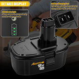 Ahomtikk 2Pack 6.5Ah Lithium-Ion Battery Replacement for Dewalt 18V XRP Battery DC9096 DC9098 DC9099 DE9096 DE9095 DW9096 DW9098 DW9095 DC9182 Dewalt 18V Batteries Ahomtikk