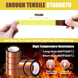 MEBMIK 6 Rolls 20mm x16m(52FT) Heat Tape High Temperature Heat Resistant Tape Heat Transfer Tape for Heat Sublimation Press Vinyl,No Residue MEBMIK