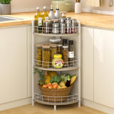 DAOUTIME Bathroom Standing Shelf, 3 Tier Free-Standing Shelf Units, Open Floor Shelves, Triangular Curved Corner Shelf Stand for Small Space, Ideal for Bathroom,Kitchen,Vanity Storage and Organizer DAOUTIME