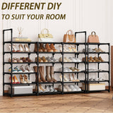SUOERNUO Shoe Rack Storage Organizer Holds 50-55 Pairs Tall Shelf for Shoes Metal Freestanding Closet Black 9-Tier Non-Woven Dustproof SUOERNUO