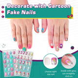 Amagoing Kids Nail Polish Set for Girls, Nail Kit for Girls Ages 7-12 with Nail Dryer, 2 in 1 Nail Pens, Sticky Cartoon Press on Fake Nail, DIY Sticker, Nail Set Play Salon Birthday Christmas Gift Amagoing