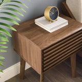 Modway Render Mid-Century Modern End Table or Nightstand in Walnut Modway