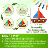 Worgree Summer Crafts for Kids, 36 Pcs DIY Wooden Magnets Art Craft Supplies Painting Kit for Boys Girls Ages 4-8 8-12 Birthday Party Gifts Summer Activities School Classroom Prizes Worgree