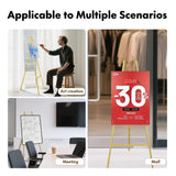 WATIHERE 57.5" Gold Easel Stand for Wedding Sign – 4 Adjustable Height Levels, Assembly Required, Heavy Duty Metal Display Stand for Art, Paintings, Posters, Pictures, and Home Décor WATIHERE