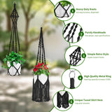 Macrame Plant Hangers, 6Pack Hanging Plant Holders Indoor w/ 6 Set Hooks Handmade Cotton Rope Plant Hangers Set Flower Pots Holder Stand Boho Home Decor Hanging Planters for Indoor Outdoor Plants TAOZIM