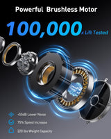 HUANUO Standing Desk Frame with 220lbs Powerful Brushless Motor, Thick T-Shaped Adjustable Desk Legs Made of Automotive-Grade Steel, for Max 75″ x 35″ Desktop, for Home Office, Frame Only HUANUO