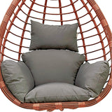 Srutirbo Swing Egg Cushion Replacement, Outdoor Hanging Basket Seat Cushion Pillow, Foldable Hanging Egg Chair Back Cushions with Headrest Pillow (Dark Grey) Srutirbo