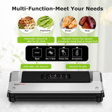 Bonsenkitchen Vacuum Sealer Machine, Fast-Compact Food Sealer, Multi-Functional Food Vacuum Sealer with 20 Vacuum Bags & 2 Roll Bags & Accessory Hose, High-Speed Continuous Working, Silver Bonsenkitchen