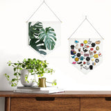 FVIEXE 8PCS Canvas Banner Blank, White Canvas Banners with Wooden Dowel, Enamel Pin Wall Display Banner Holder for Enamel Pins Lapels Badges Buttons Patches Collection, 26 x 30cm FVIEXE