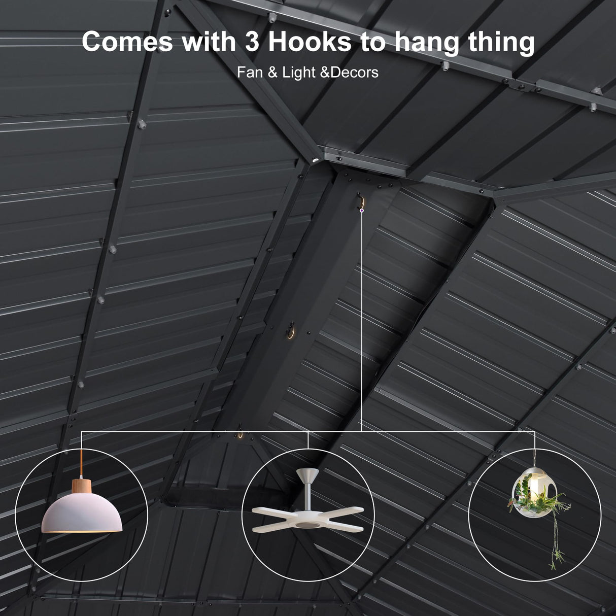 PURPLE LEAF 10' X 12' Hardtop Gazebo with Galvanized Steel Double Roof Outdoor Gazebos for Patio Lawn and Garden Included Netting and Beige Curtains PURPLE LEAF