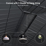 PURPLE LEAF 10' X 12' Hardtop Gazebo with Galvanized Steel Double Roof Outdoor Gazebos for Patio Lawn and Garden Included Netting and Beige Curtains PURPLE LEAF