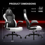 GTPLAYER Gaming Chair,Ergonomic Computer Desk Chair with Footrest and Massage Lumbar Support, High Recliner Chair with 360° Swivel Seat and Headrest (White) GTPLAYER
