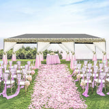 Outvita 10x30ft Ez Pop Up Canopy, Portable Instant Canopy Tent with 8 SideWalls for Outdoor Events, Party, Wedding, Birthday,Graduation(Dark Gray, 10x30ft) Outvita