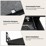 HNEBC 24" Compact Gun Shelf with Hidden Compartment, Floating Wall Mount Gun Rack for Living Room Decor, Solid Wood Concealed Furniture for Secure Gun Storage (Black) HNEBC