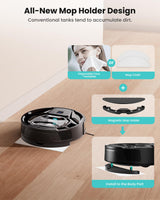 Lefant M320 Robot Vacuum Cleaner, Carpet Detection, 6,000 Pa Suction, Low Noise, 800ml Visible Dustbin, 210 Mins Runtime, Self-Charging, Works with Alexa, Ideal for Hard Floor, Pet Hair, Black Lefant