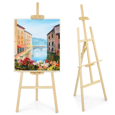 JEAWIWI 1Pcs Wooden Easel for Painting-Adjustable Easel Stand for Painting and Canvas, Holds Up to 42", Lightweight Pine Art Easel Stand, Large Easel for Painting for Beginners, and Artists JEAWIWI