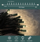 HISHINY Christmas Lights 100 Count Clear Christmas Tree Lights String with Green Wire for Outdoor Indoor Christmas Decorations Wedding Decorations Valentines Day Decor,UL Certified (21feet) HISHINY