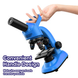 Kids Microscope,40-1600x Microscope Kit for Kids Beginners Children,STEM Kit,Prepared Slides,LED Light and Configured Various Operating Tools- Science Experiment Toy for Kids Ages 6-12 DOUBLE CC