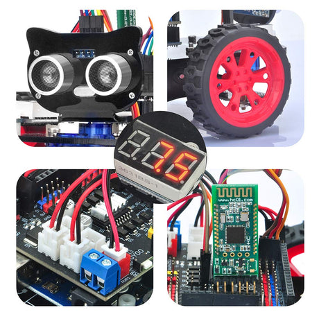 OSOYOO Model 3 Robot Car DIY Starter Kit for Arduino,Educational Motorized Robotics, Remote Control App, Learning How to Code, IOT Mechanical Coding for Teens and Adults OSOYOO