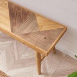 Wnutrees 43" Farmhouse Wood Bench,Solid Wood Entryway Bench for Indoor,Rustic Wood Bench for end of Bed, Handcrafted Finish, Natural Wnutrees