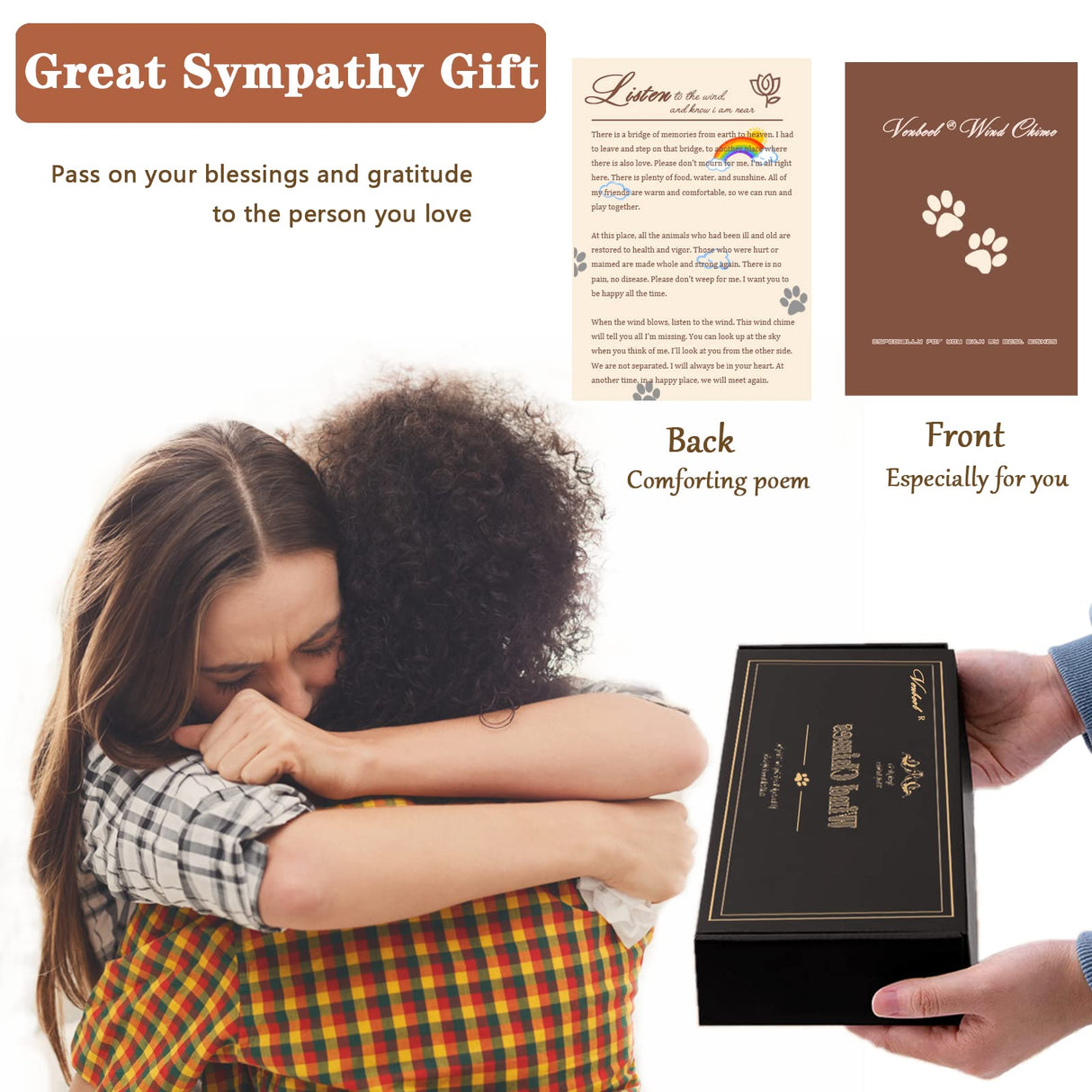 VENBEEL Dog Memorial Gifts, 28" Pet Memorial Wind Chimes, Loss of Dog Sympathy Gift, Pet Loss Passing Away Remembrance Bereavement Gift VENBEEL