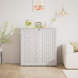 Mrosaa Indoor Outdoor Storage Cabinet Waterproof with Shelf, Off White Plastic Outdoor Cabinets for Patio/Garden/Backyard, Size 34.3''L*15''W*36.2''H Mrosaa