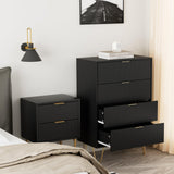 Masupu 4 Drawer Dresser, Drawer Chest, Tall Storage Chest Cabinet Organizer Unit with Metal Legs, Small Dresser for Bedroom, Living Room, Closet, Hallway Black Stripe Masupu