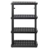 Gracious Living 4 Shelf Adjustable Height Medium Duty Storage Unit 14 x 32 x 54.5" Organizer for Home, Garage, Basement, & Laundry, Black (2 Pack) Gracious Living