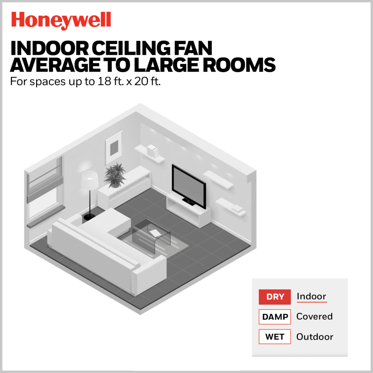 Honeywell Ceiling Fans Berryhill, 48 Inch Ceiling Fan with Color Changing LED Light, Pull Chain, Dual Mounting Options, 3 Dual Finish Blades, Reversible Airflow - 51857-01 (Brushed Nickel) Honeywell Ceiling Fans